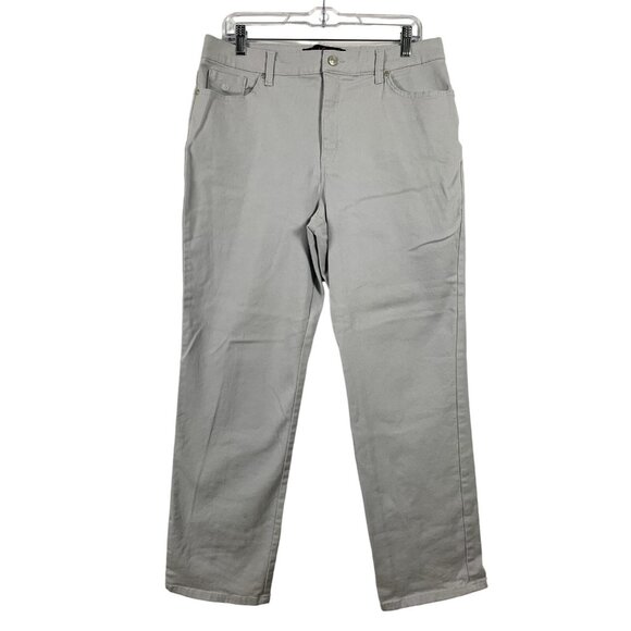 Gloria Vanderbilt Denim - Gloria Vanderbilt Amanda Light Gray High-Rise Straight Leg Jeans Womens Size 14